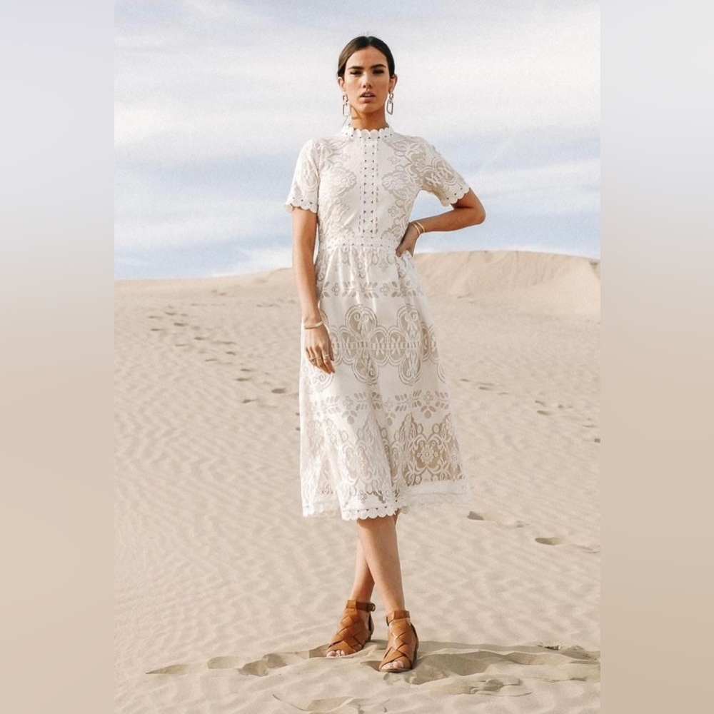 Large white lace Böhme dress